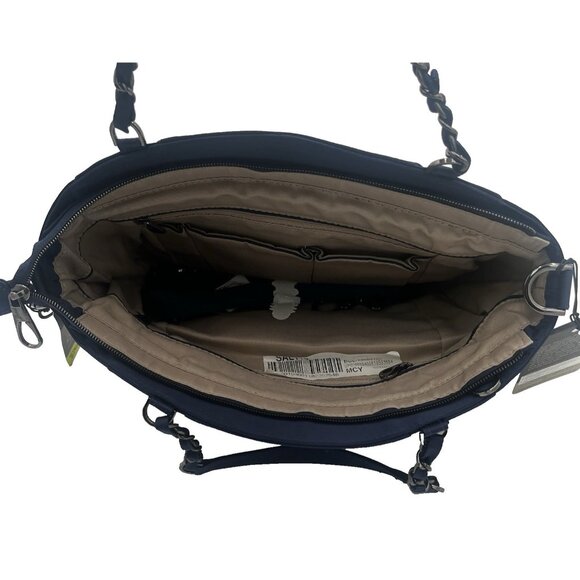 Travelon Cross Body Bag Navy Blue Hobo Messenger Anti-Theft Purse New With Tags - Picture 4 of 4